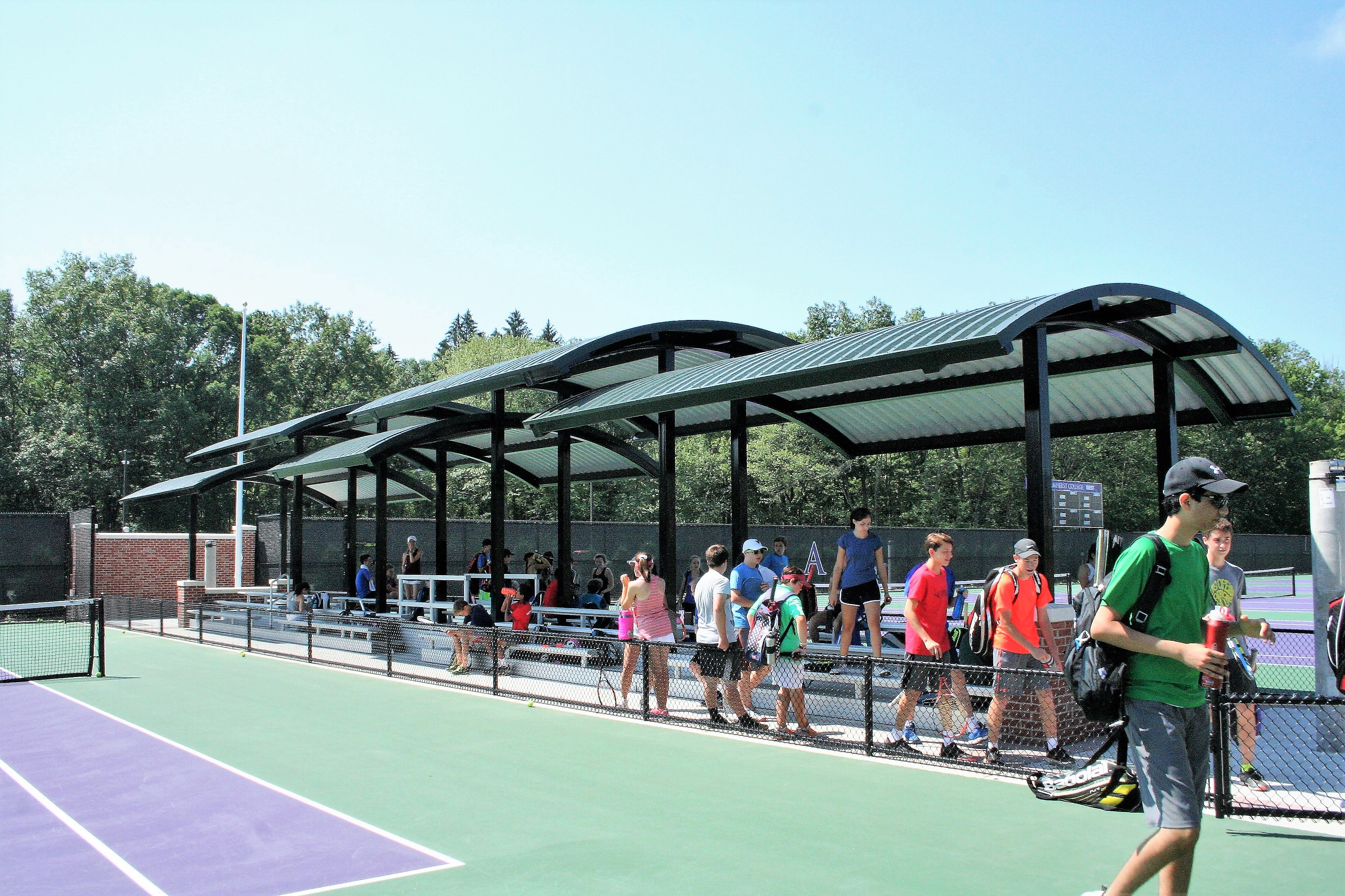 Poligon Shade Structure Amherst College Massachusetts Tennis Court
