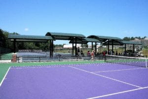 Poligon Shade Structure Amherst College Massachusetts Tennis Court