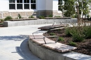 Plymouth South High School Radial Concrete Wall Benches