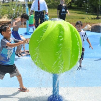 Water Play with a Vortex Mega Orb on Splashpad