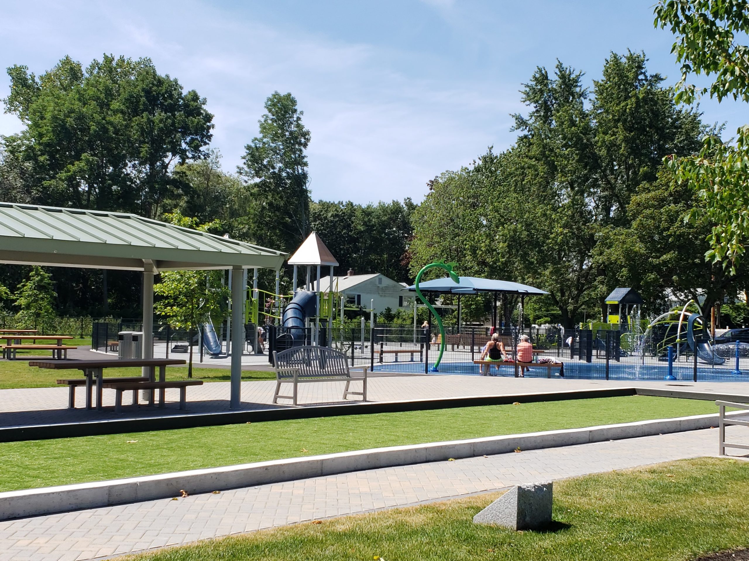 Graverson Park Waltham Massachusetts Landscape Structures playground Poligon Pavilion