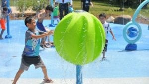 Water Play with a Vortex Mega Orb on Splashpad